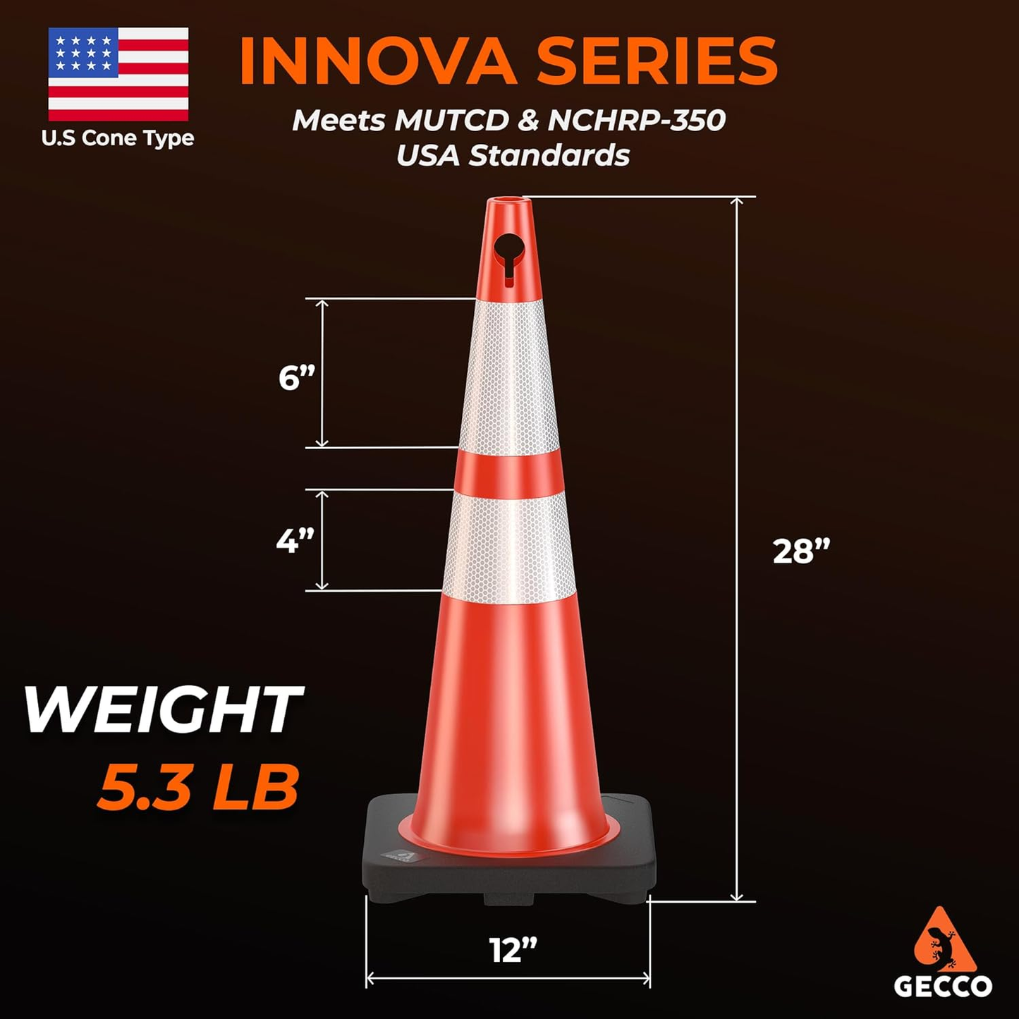 Traffic Cones 28 Inch 5.3 Lb (192 Cones per Pallet)