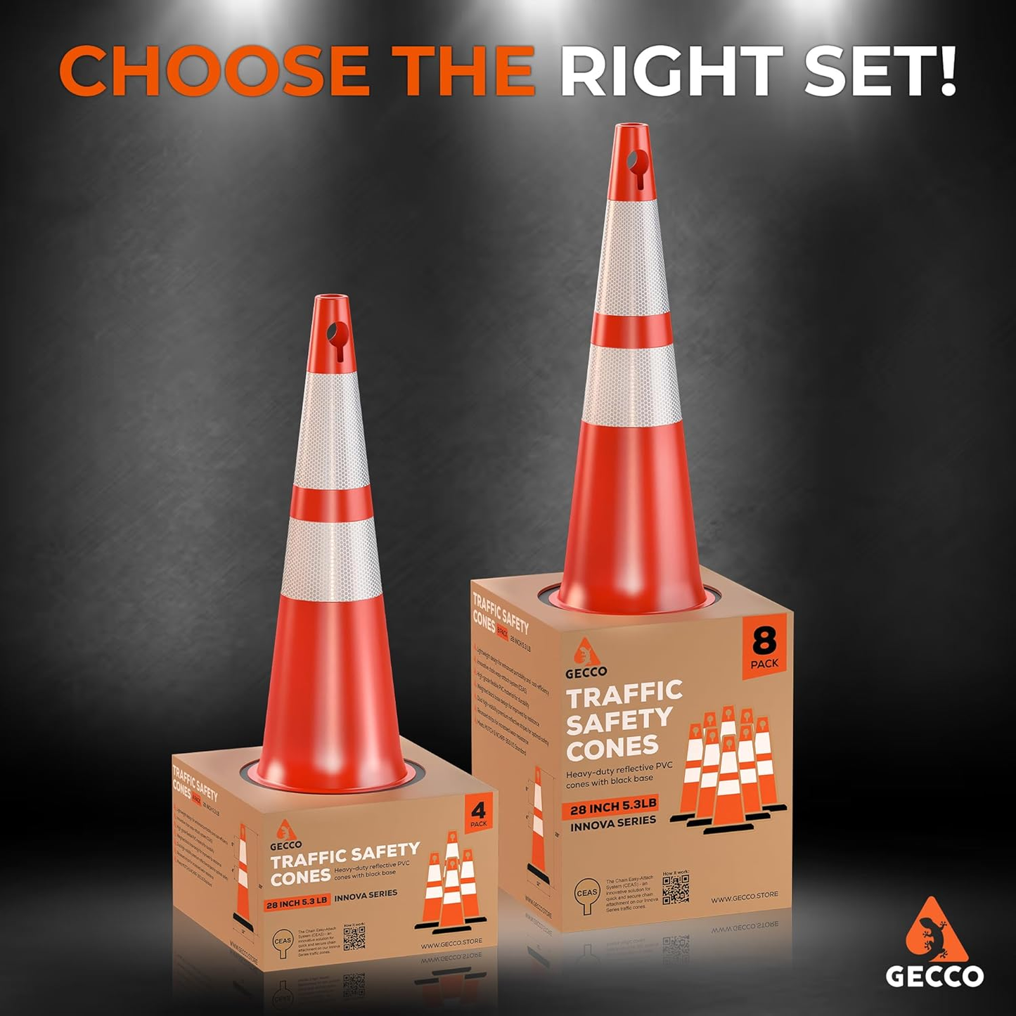 Traffic Cones 28 Inch 5.3 Lb (192 Cones per Pallet)