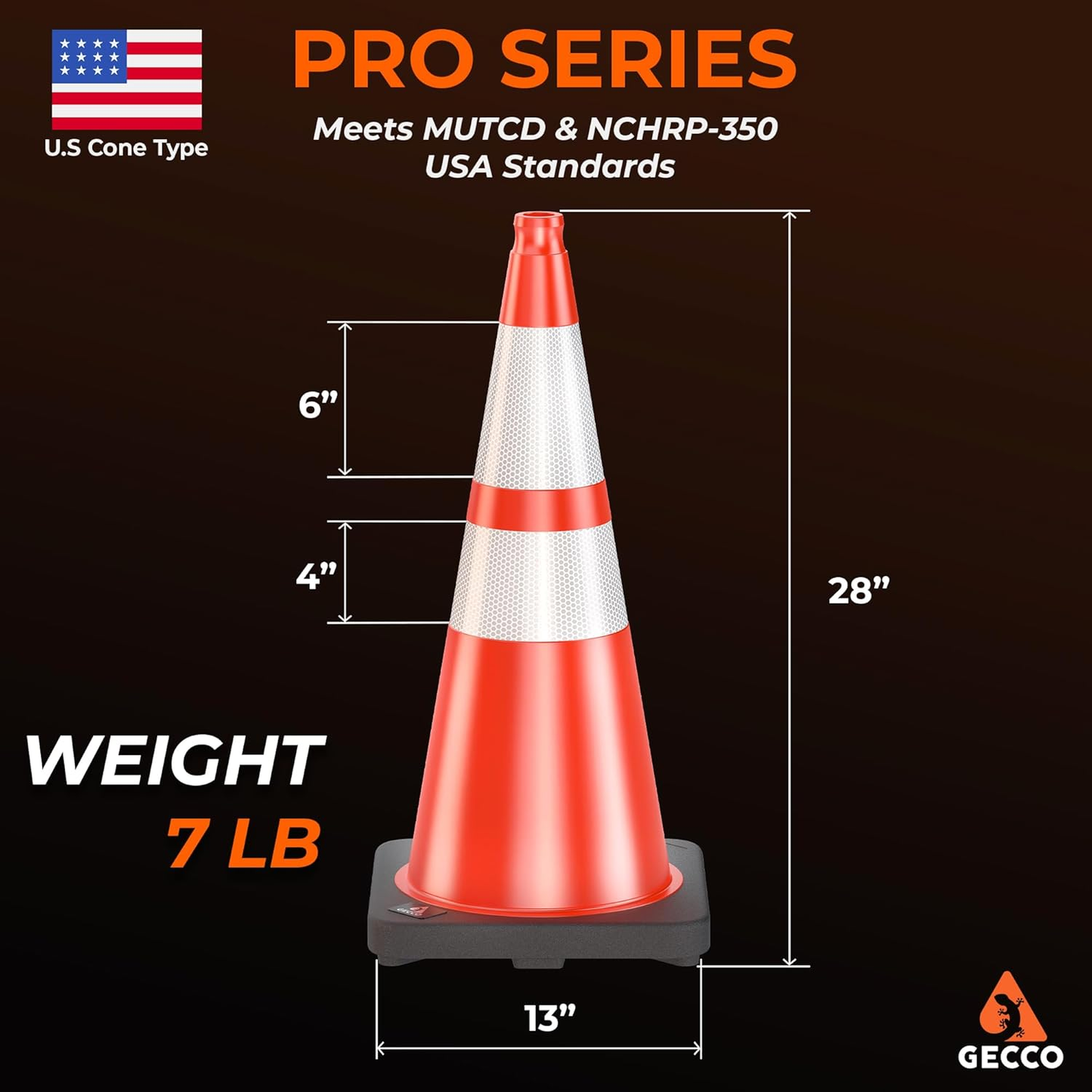Traffic Cones 28 Inch 7 Lb (162 Cones per Pallet)