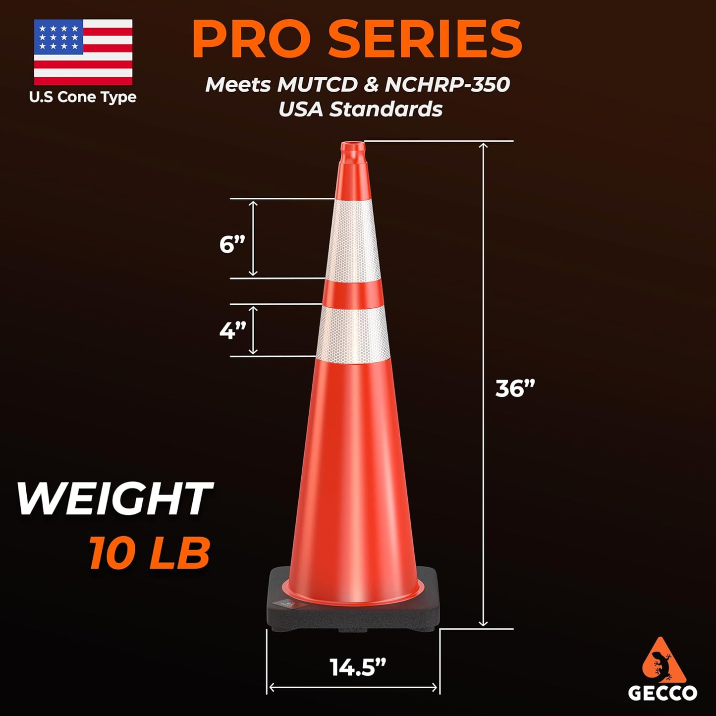 Traffic Cones 36 Inch 10 Lb (108 Cones per Pallet)