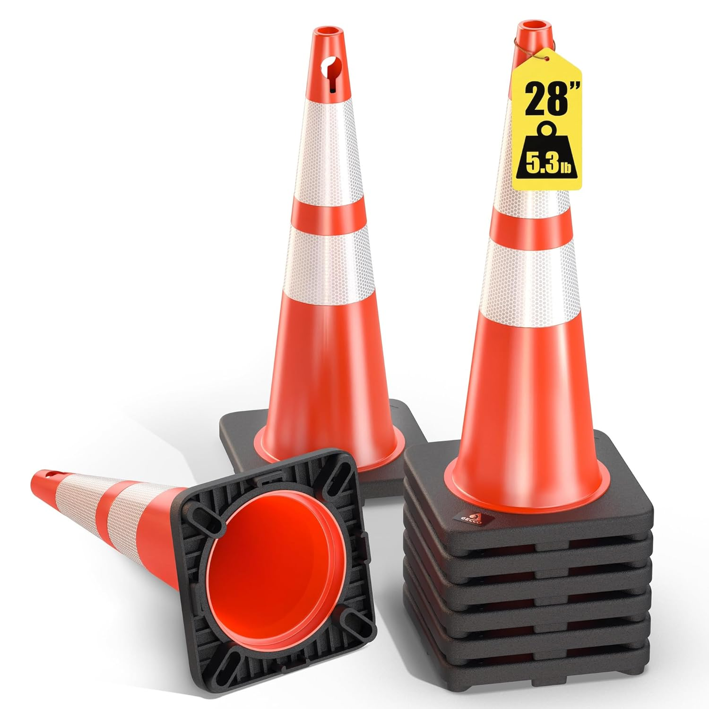 Traffic Cones 28 Inch 5.3 Lb (8 Pack)