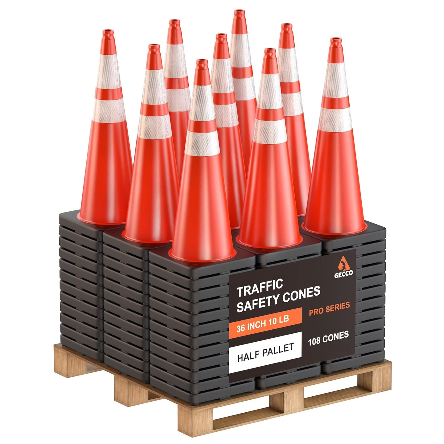 Traffic Cones 36 Inch 10 Lb (108 Cones per Pallet)