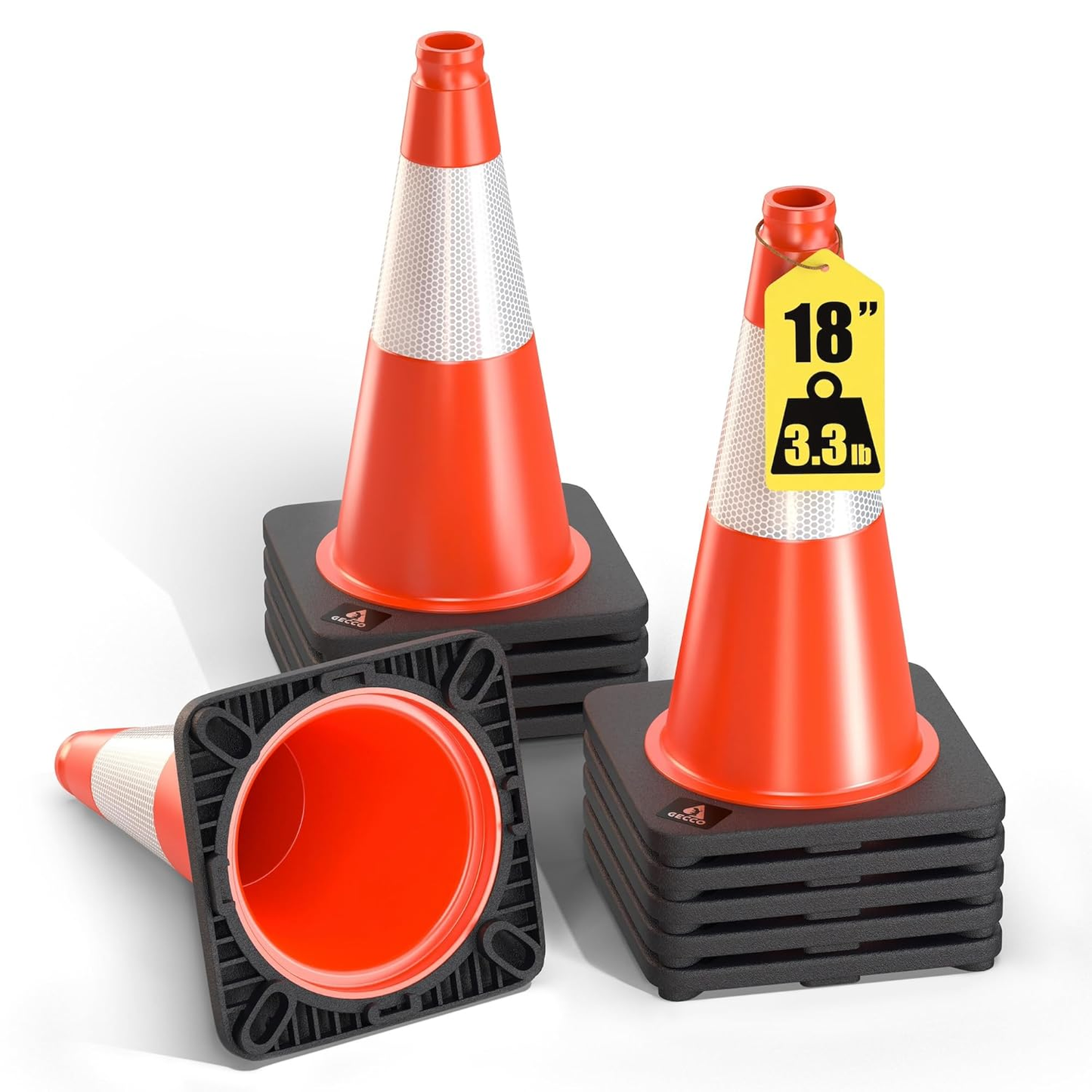 Traffic Cones 18 Inch 3.3 Lb (10 Pack)