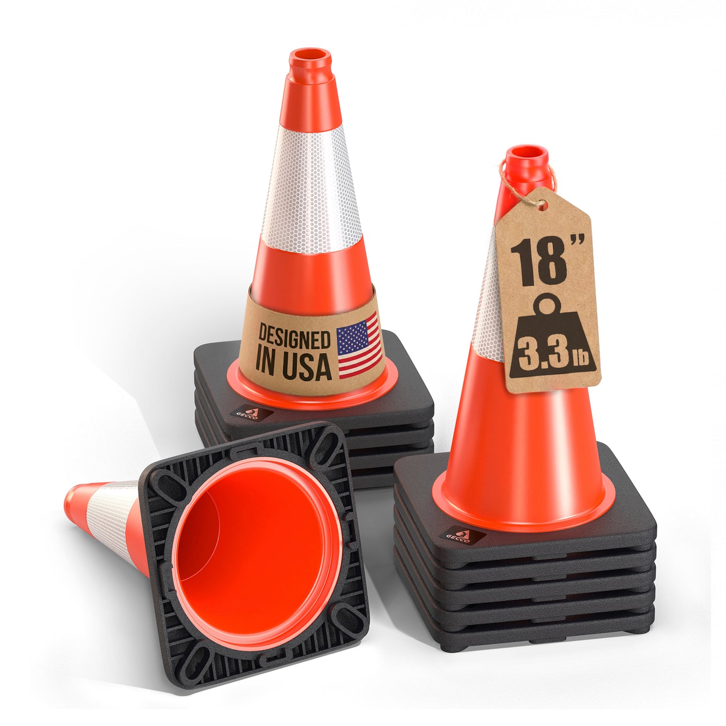 Traffic Cones 18 Inch 3.3 Lb (10 Pack)