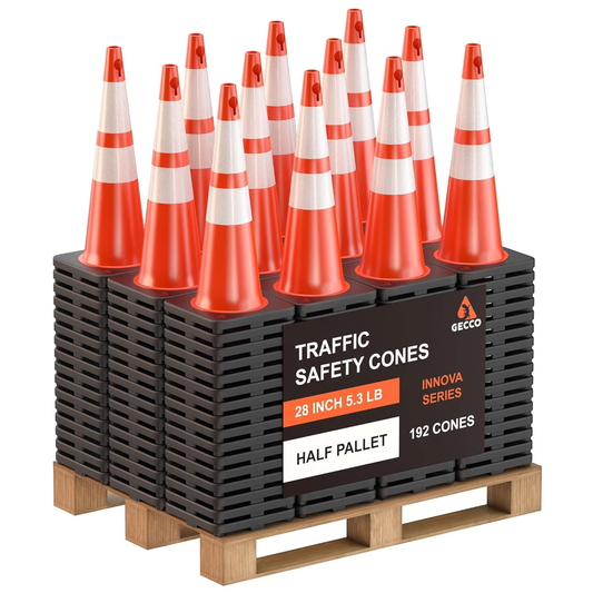 Traffic Cones 28 Inch 5.3 Lb (192 Cones per Pallet)