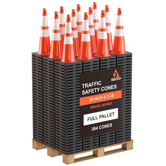 Traffic Cones 28 Inch 5.3 Lb (384 Cones per Pallet)