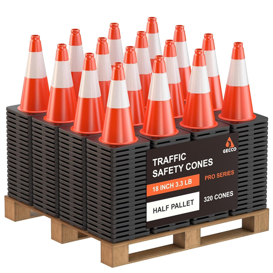 Traffic Cones 18 Inch 3.3 Lb (320 Cones per Pallet)