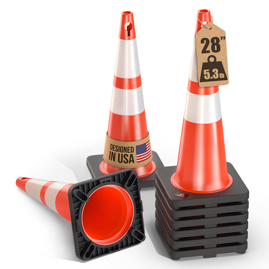 Traffic Cones 28 Inch 5.3 Lb (8 Pack)
