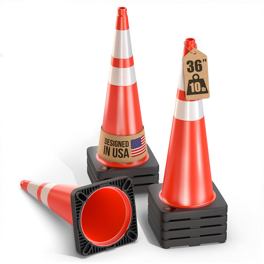 Traffic Cones 36 Inch 10 Lb (8 Pack)